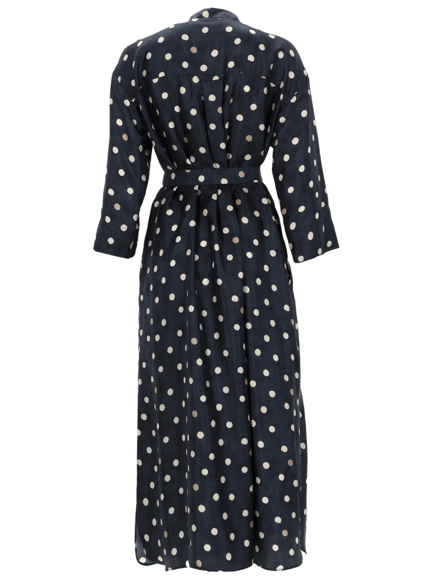 PRINTED SILK "LEVER" DRESS