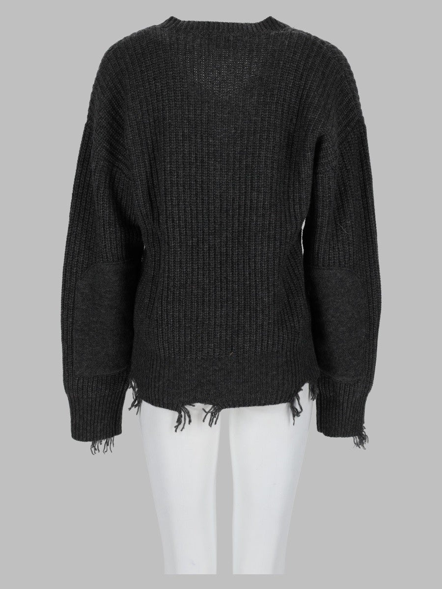 Pullover Distressed Con Scollo A V