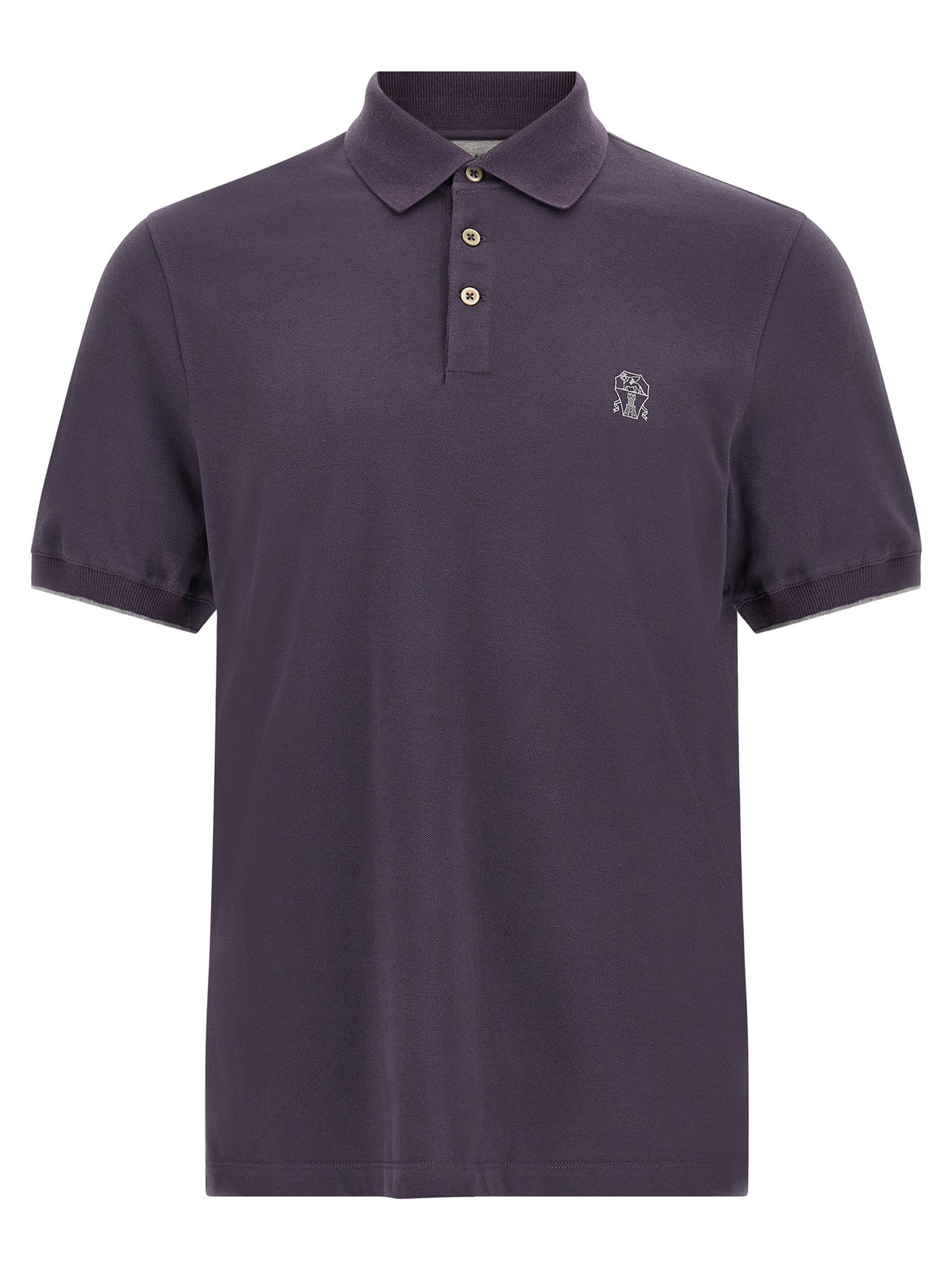 Purple logo embroidery polo shirt