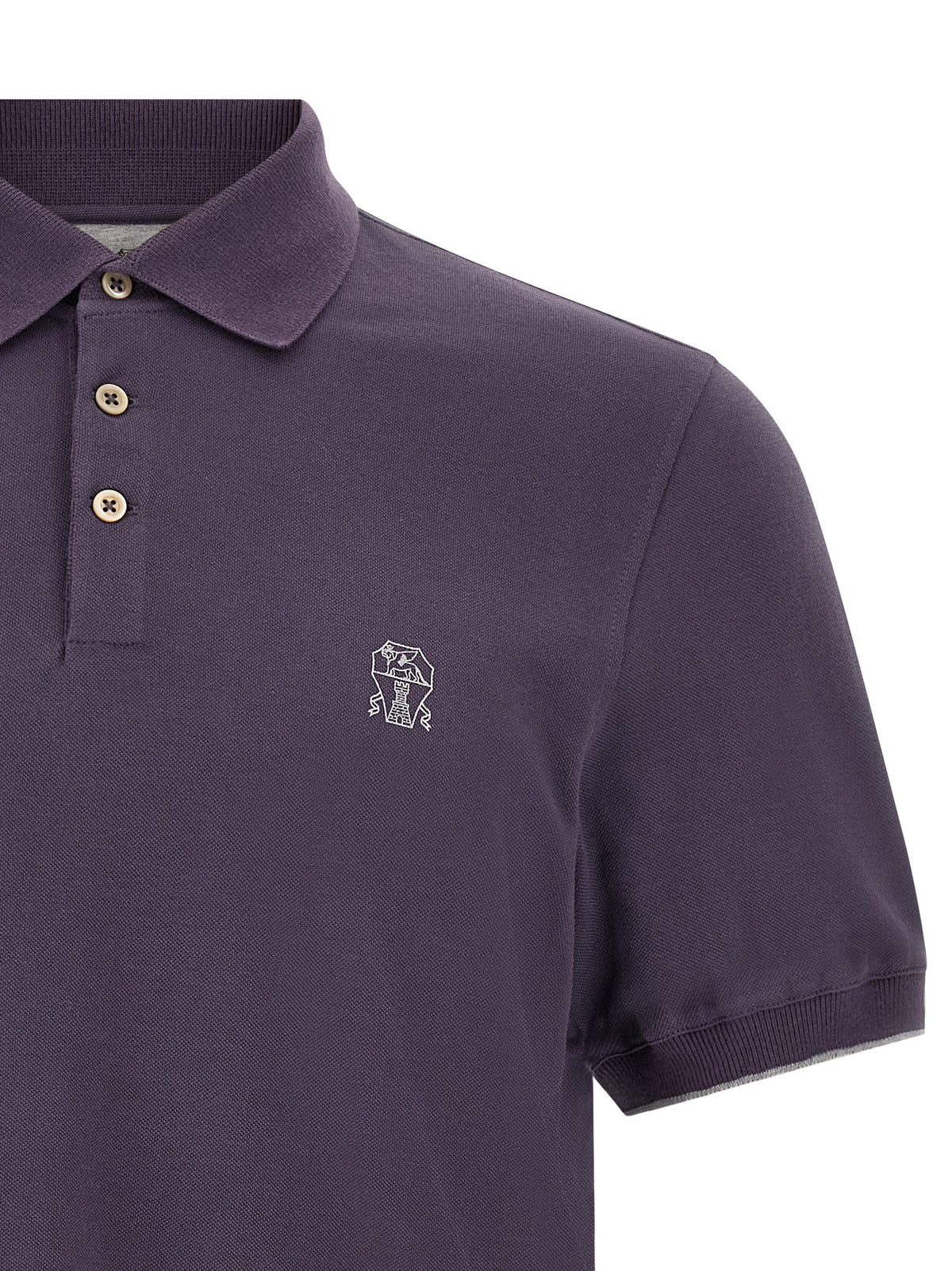 Purple logo embroidery polo shirt