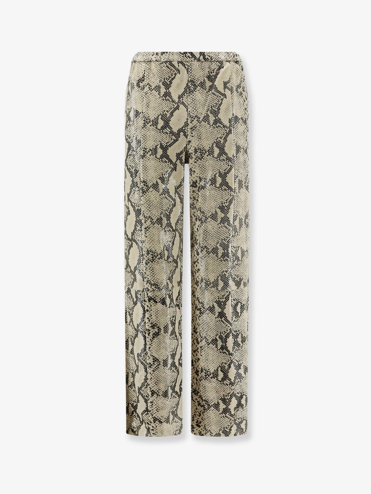 Python-print leather trousers
