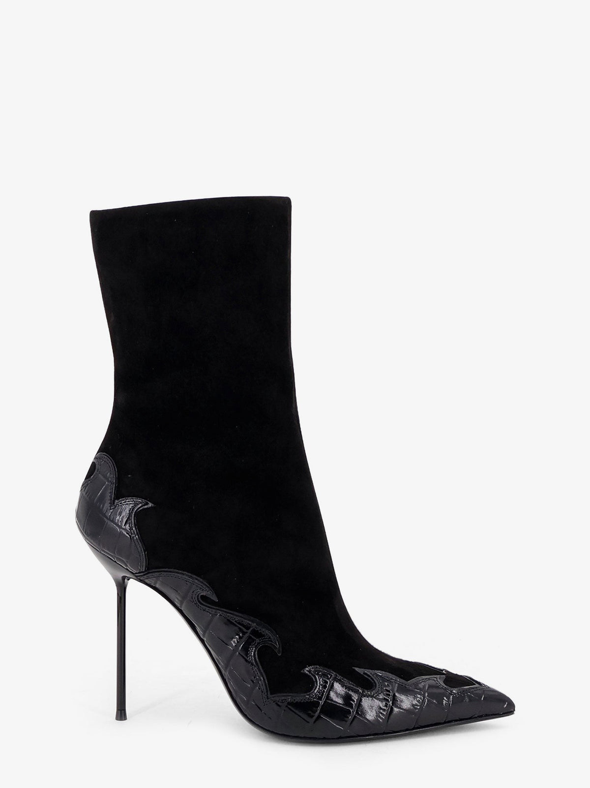 Queen of Hearts ankle boots with cut-out embroidery and heart inlays