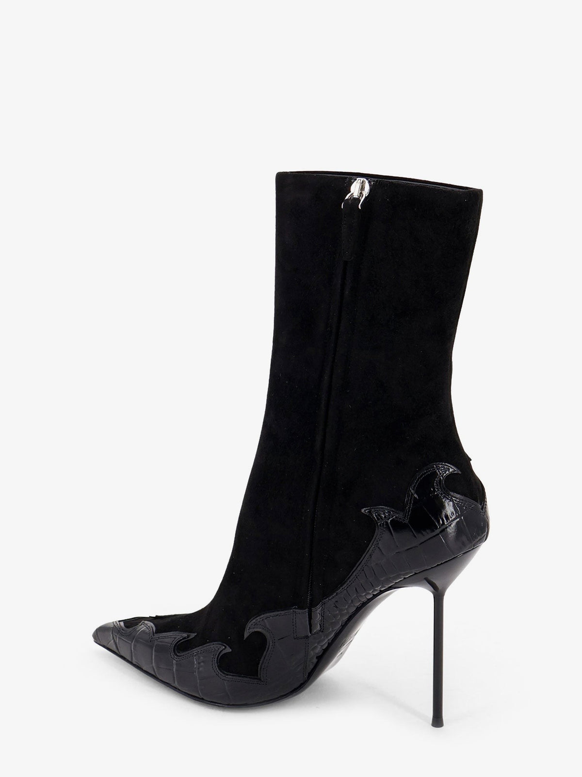 Queen of Hearts ankle boots with cut-out embroidery and heart inlays