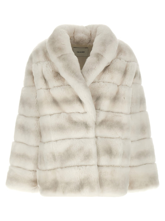 Quilted fur coat