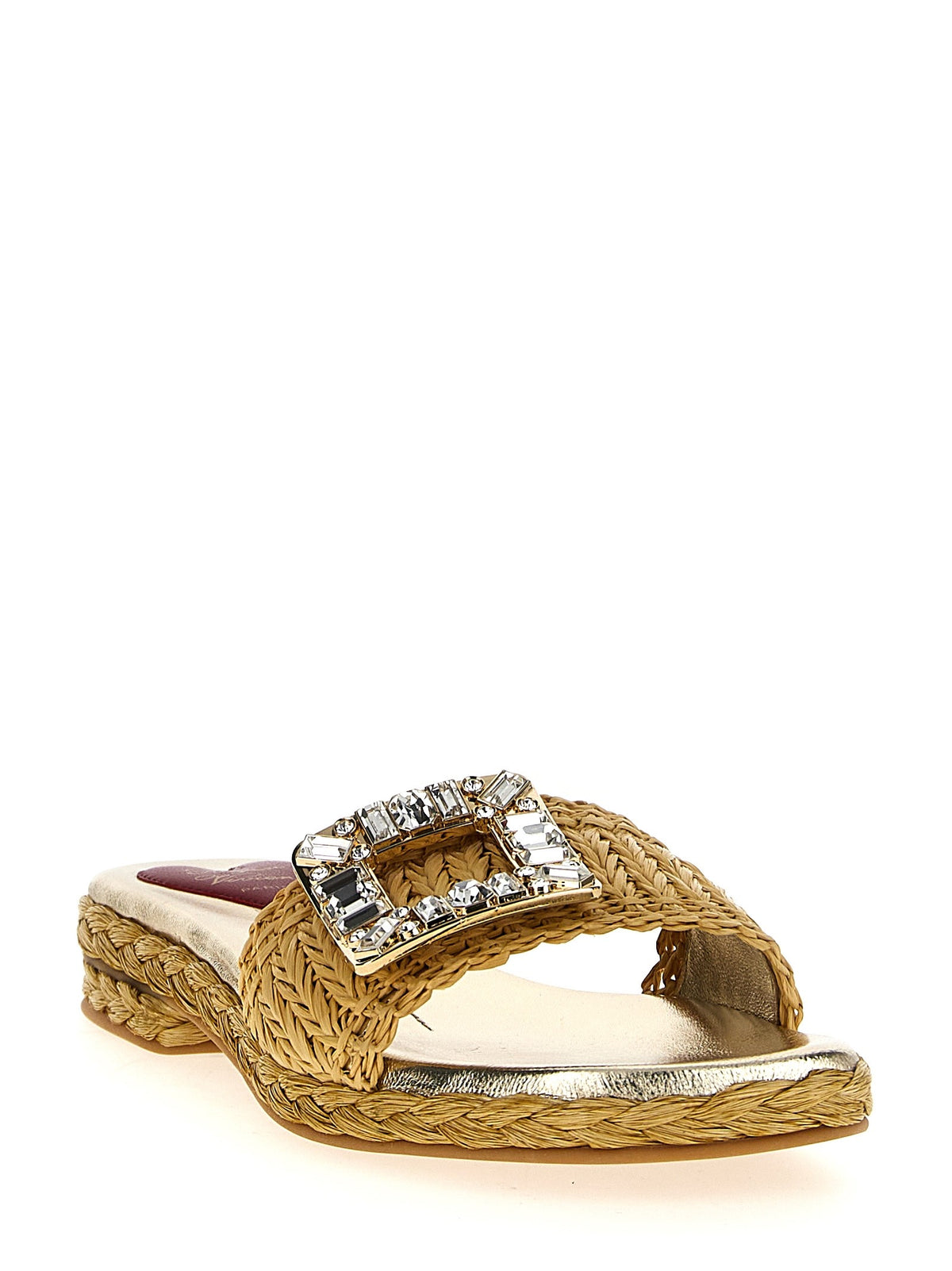 Raffia jewel sandals