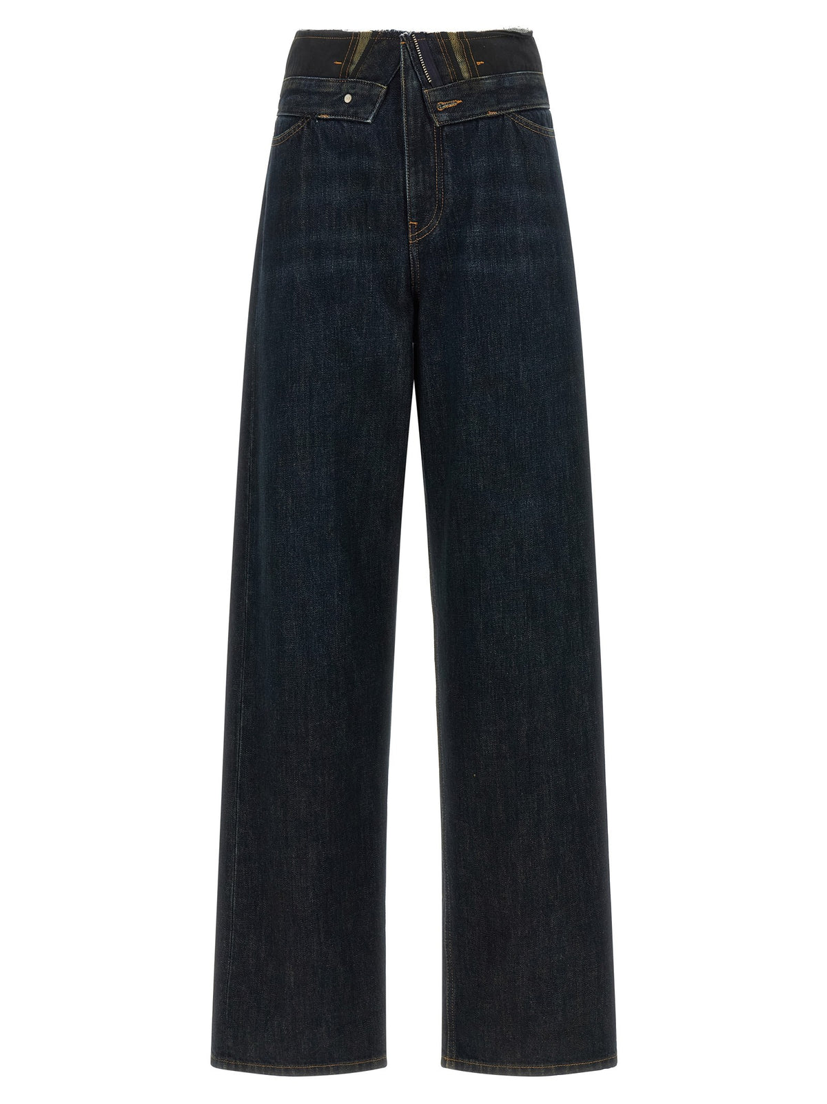 Raw cut waist jeans