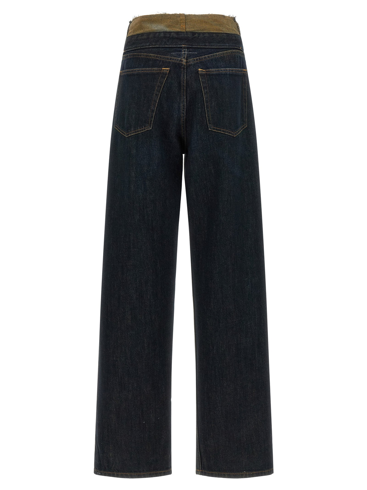 Raw cut waist jeans