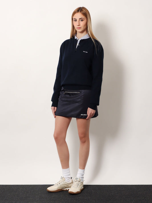 Nylon and fleece skirt