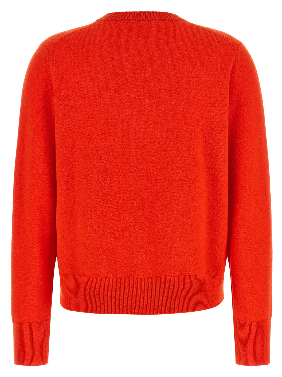Red cashmere V-neck sweater