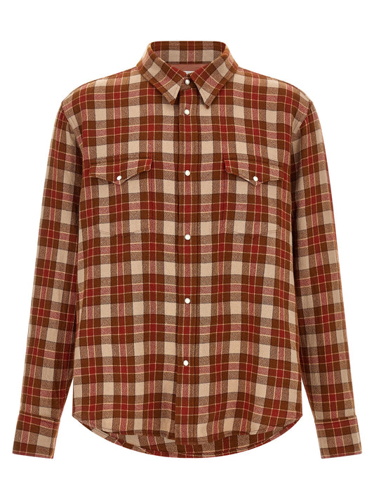 Red 'Meridian Check' shirt