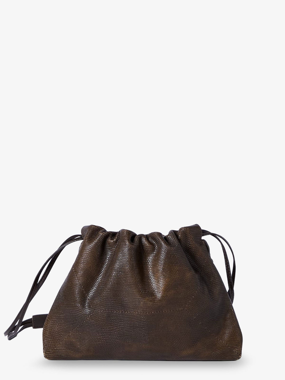 Reptile print leather crossbody bag