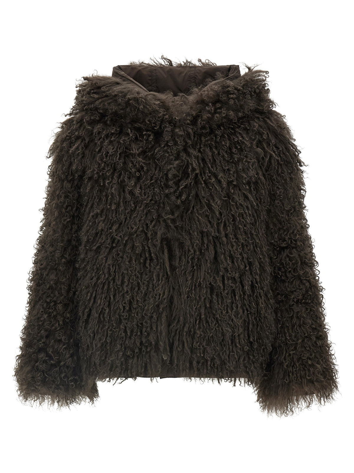 Reversible fur down jacket