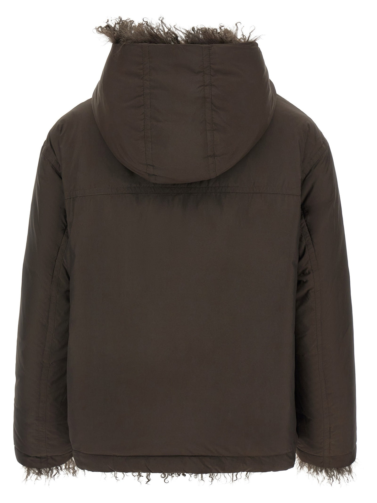 Reversible fur down jacket