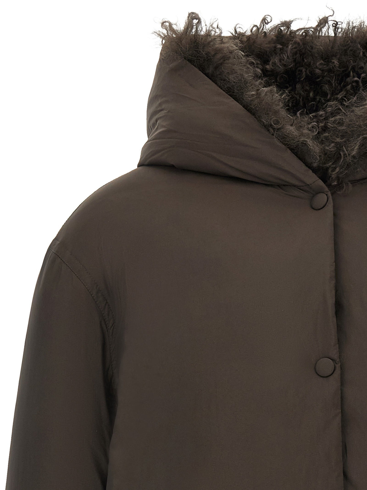 Reversible fur down jacket