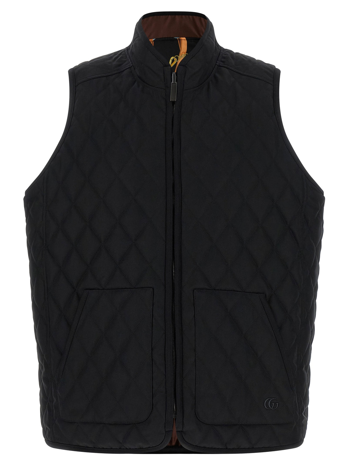 Reversible silk twill vest
