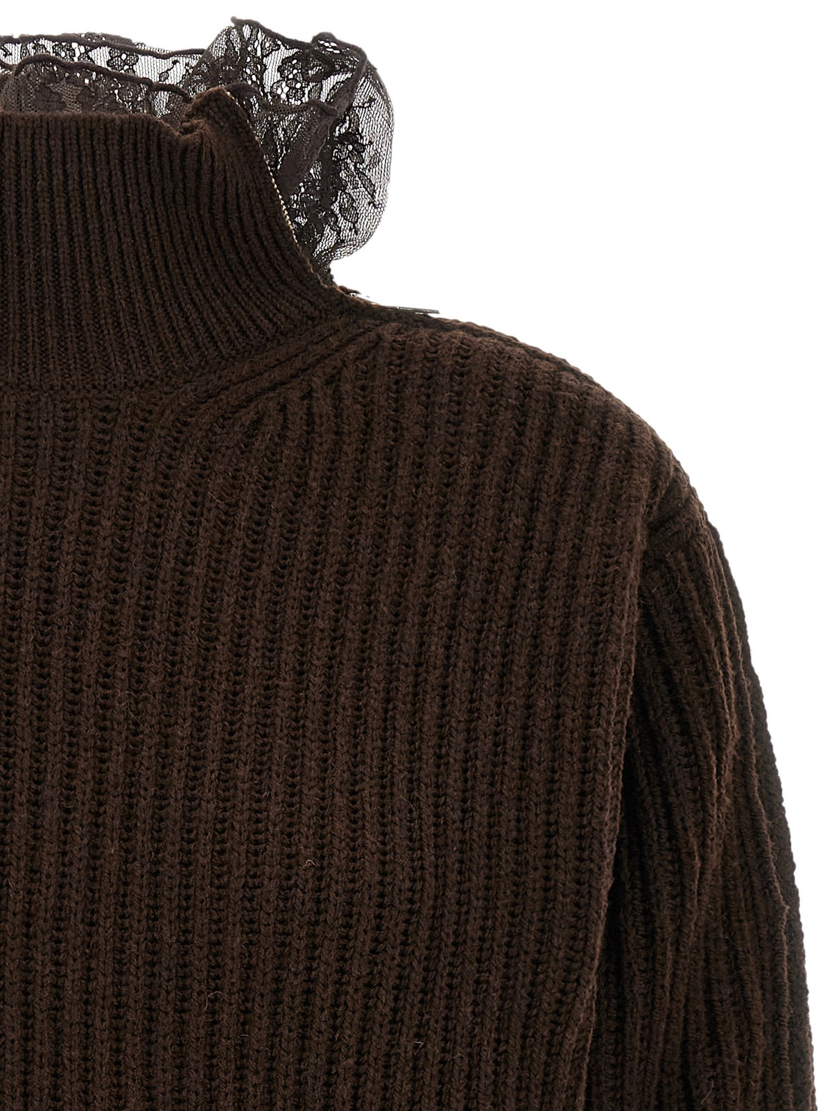 Ribbed Lace Sweater