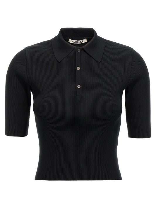 Ribbed polo shirt