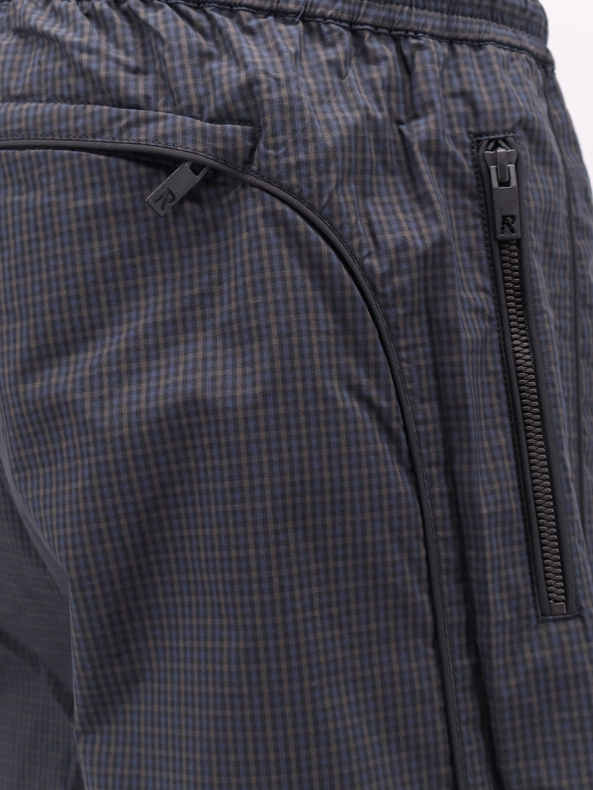 Riot Track cotton and nylon blend trousers with checked pattern