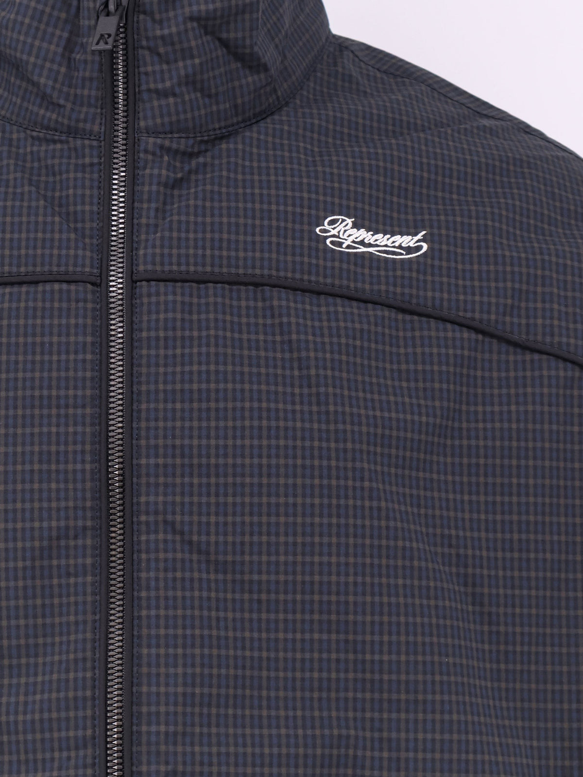 Riot Track nylon jacket with checkered pattern