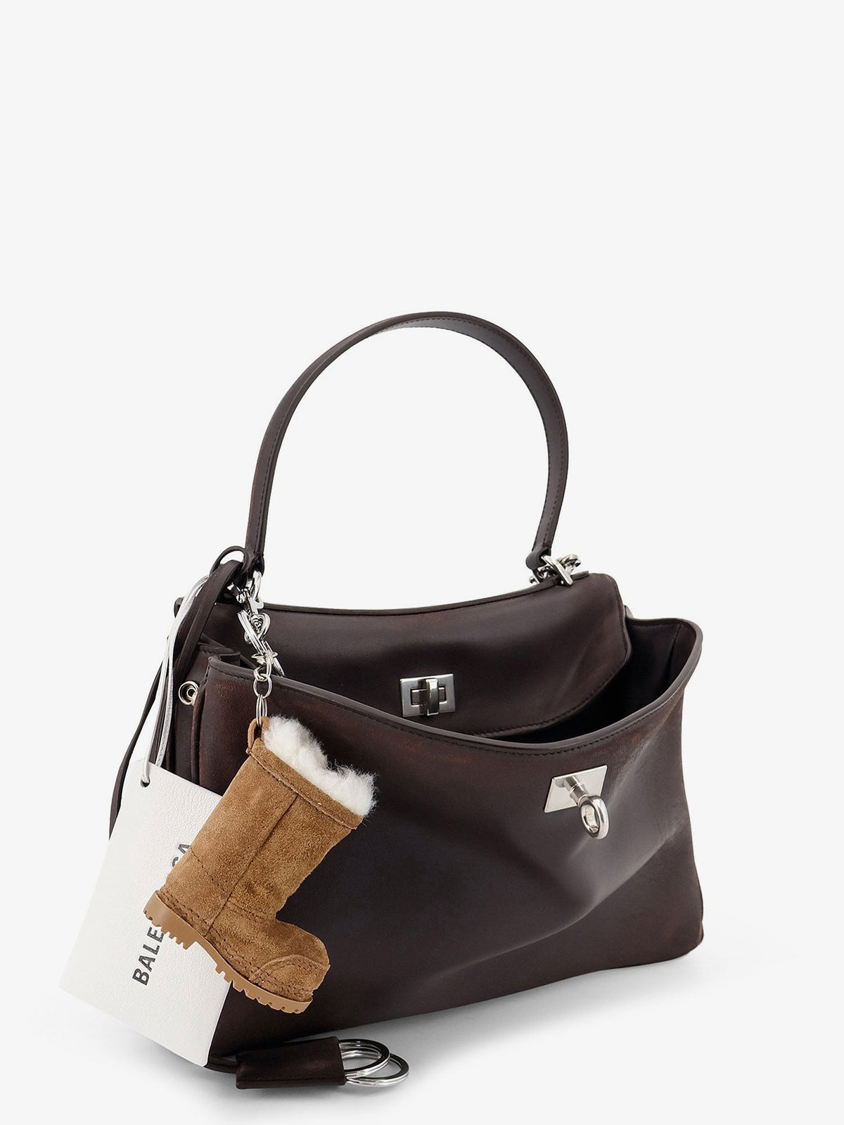 Rodeo S leather crossbody bag with vintage motif