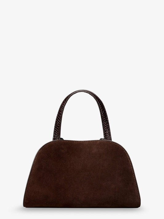 Romy Small suede satchel bag with shoulder strap