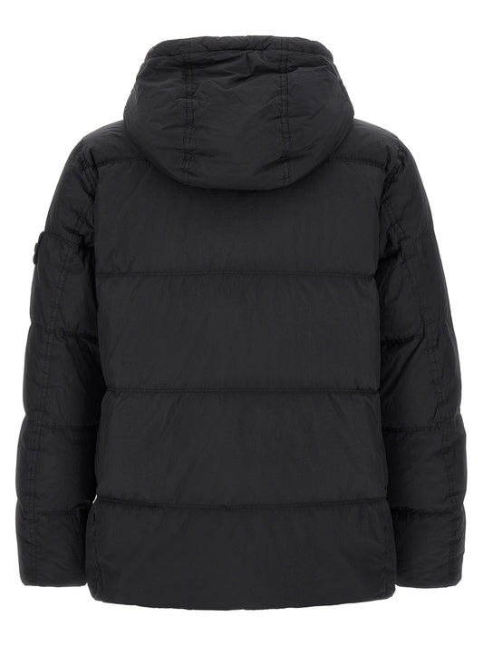 Ruffled effect down jacket