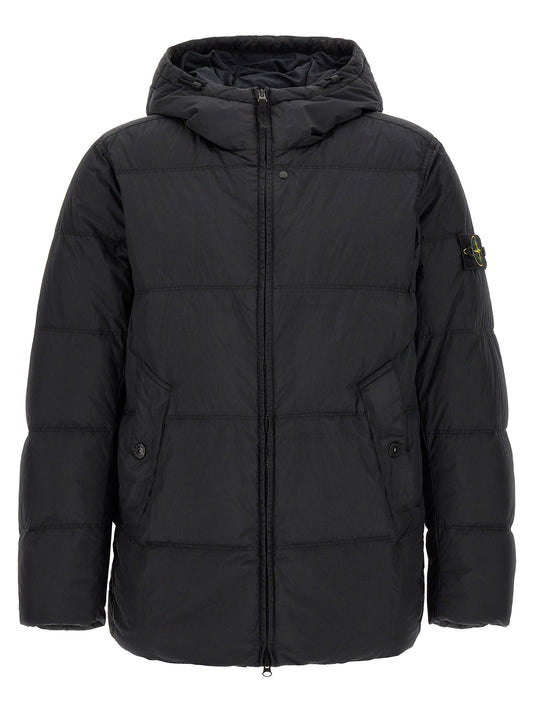Ruffled effect down jacket