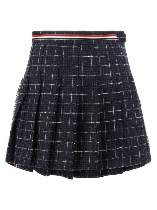 'RWB' pleated tweed skirt