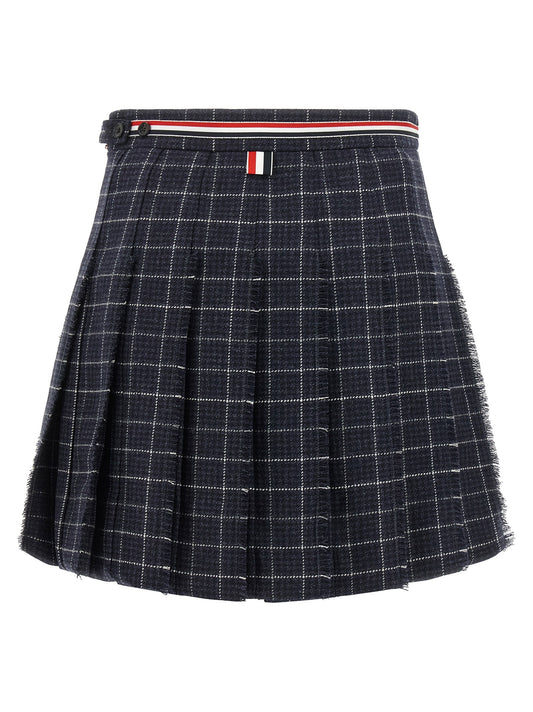 'RWB' pleated tweed skirt