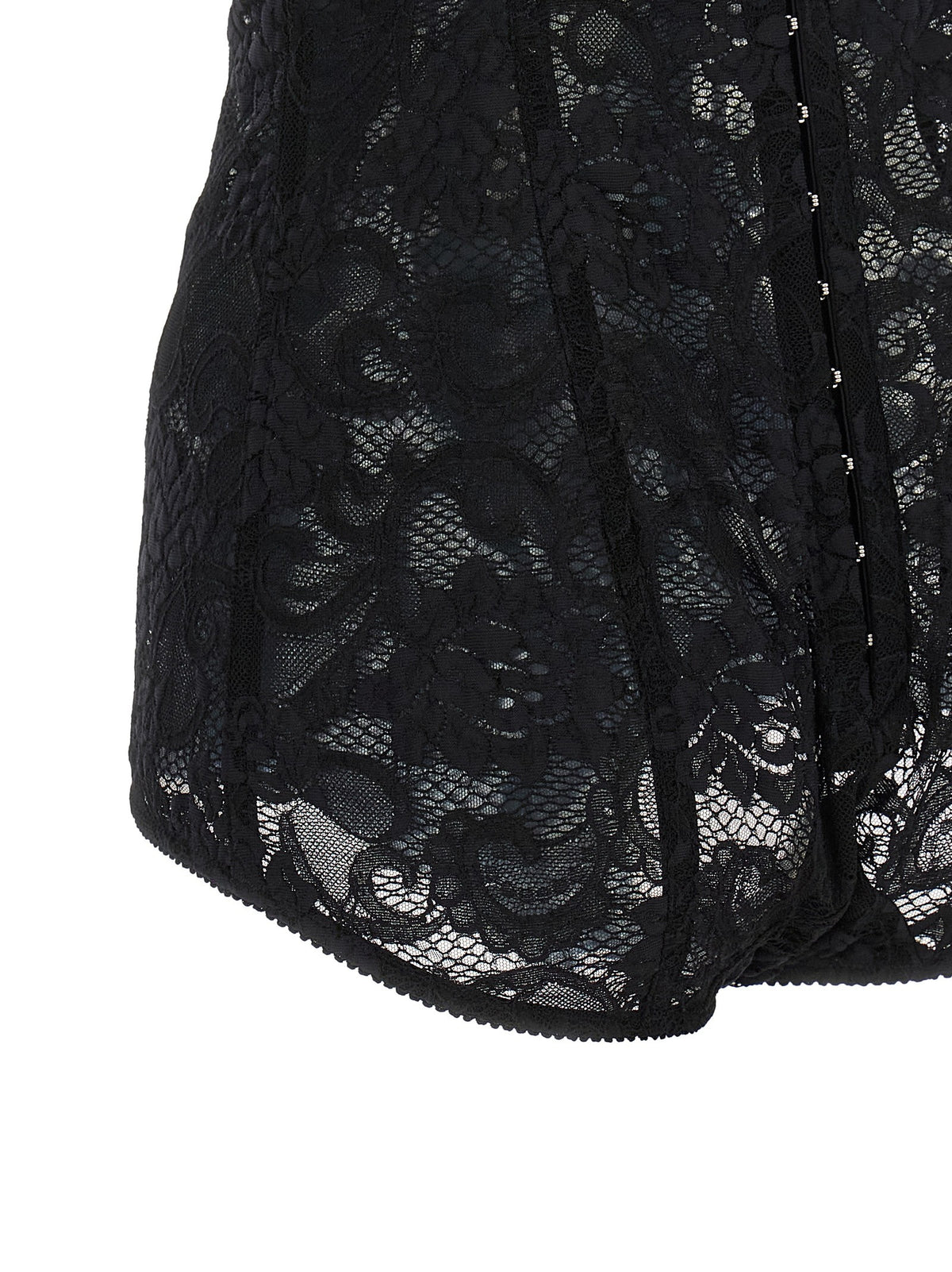 Satin and lace corsetry bodysuit