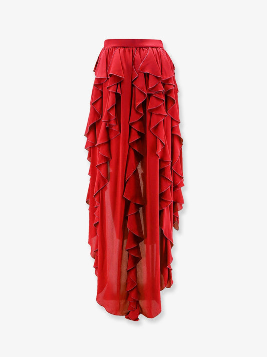Satin ruffled skirt