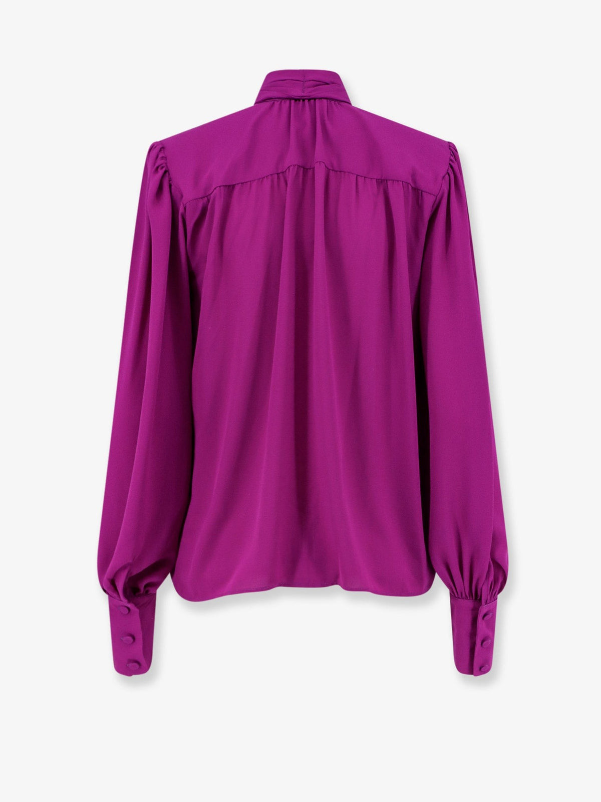Satin shirt with padded shoulders