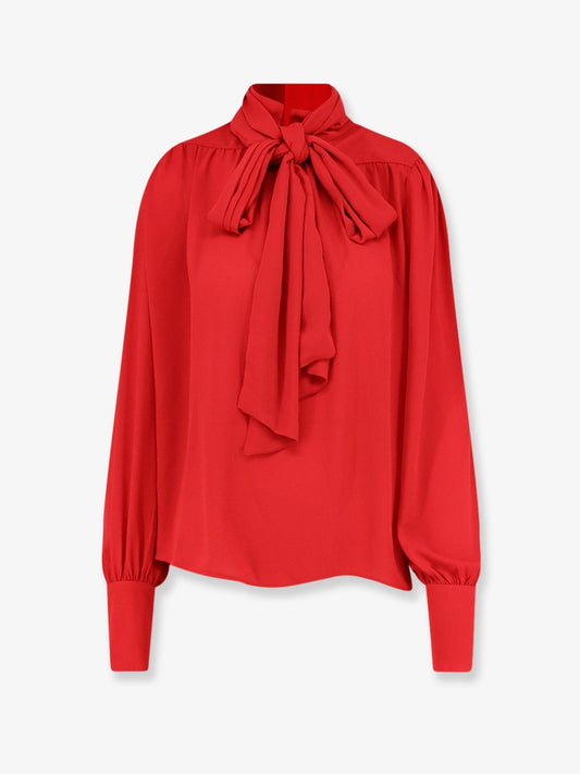Satin shirt with padded shoulders