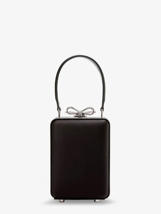 Satin shoulder bag with crystals