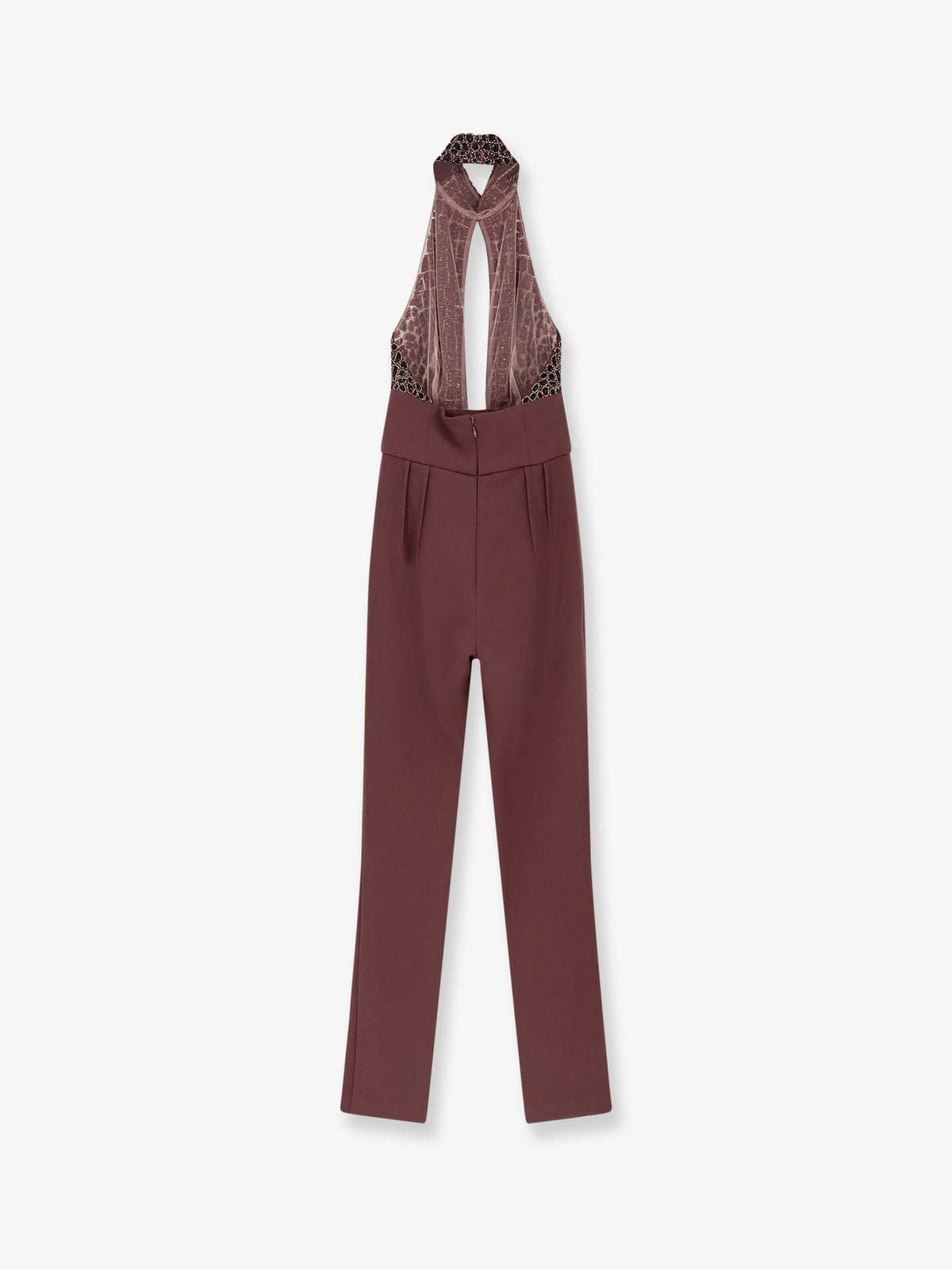 Satin suit with sewuins on the top