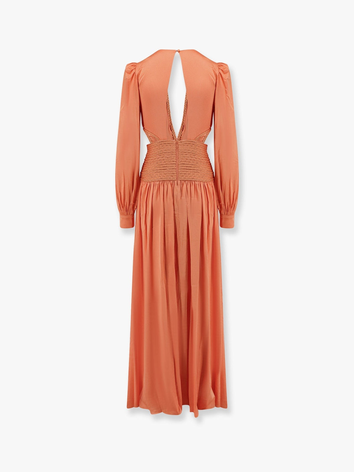 Satin sunset long dress with cut-out details