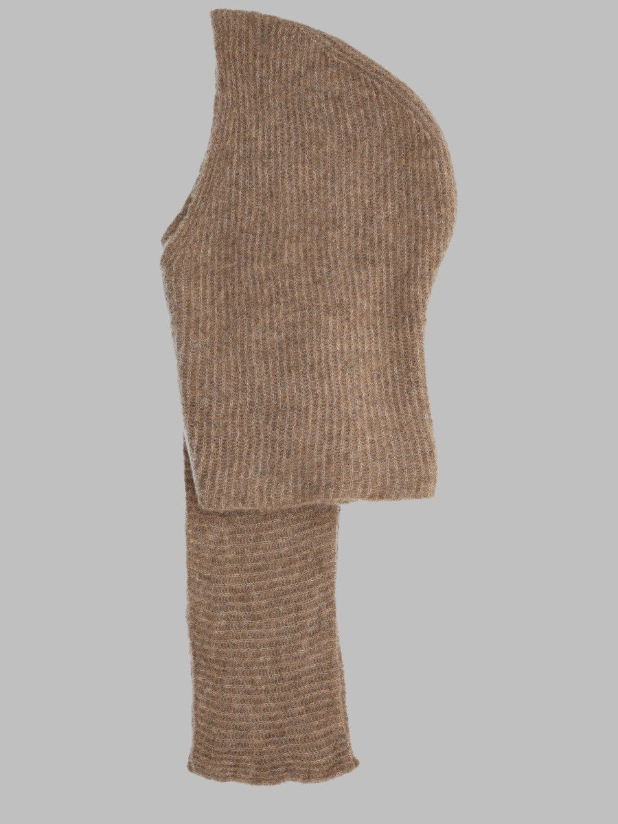 Sciarpa Con Cappuccio in Misto Lana