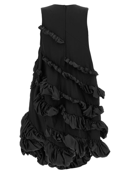 Sculptural ruffles dress