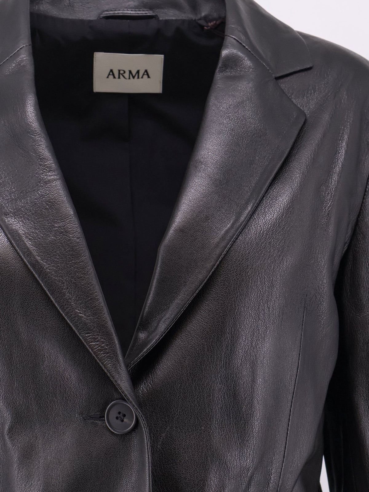 Sema single-breasted leather blazer