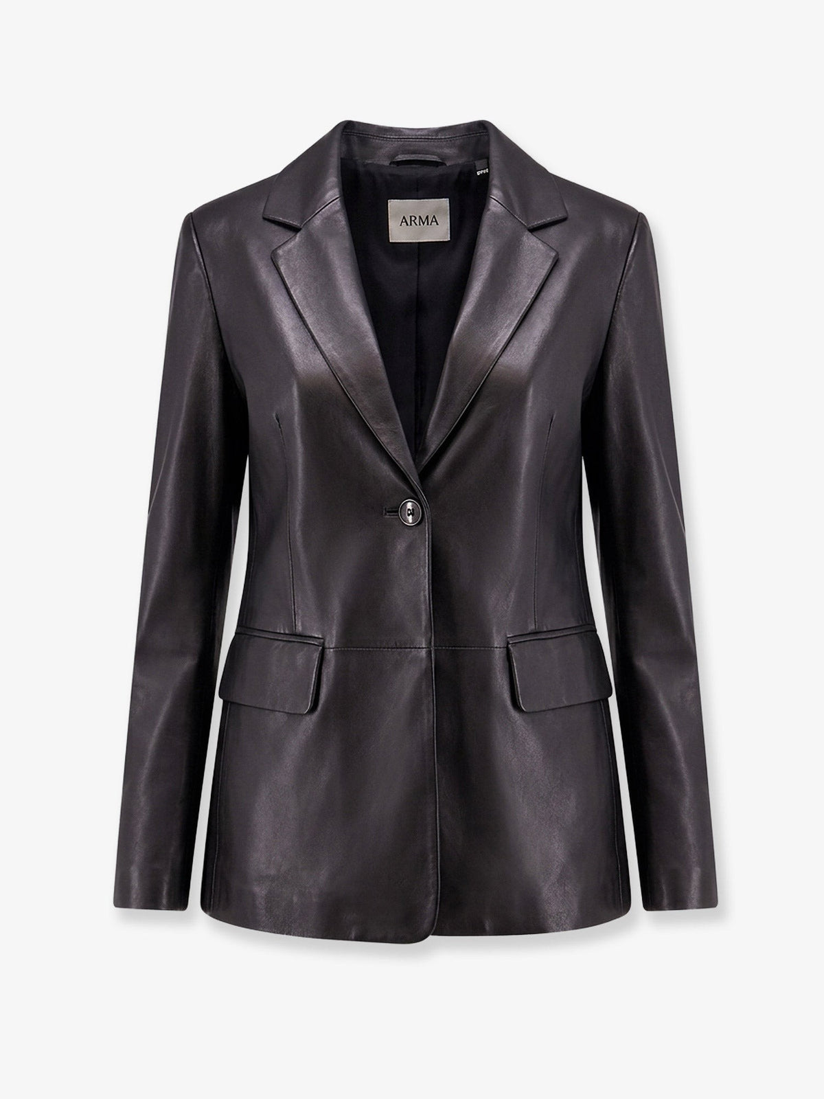 Sema single-breasted leather blazer