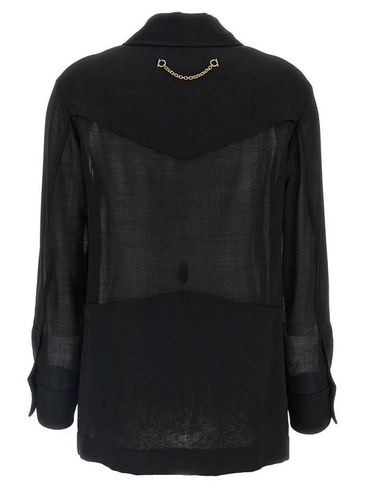 Semi-sheer wool jacket