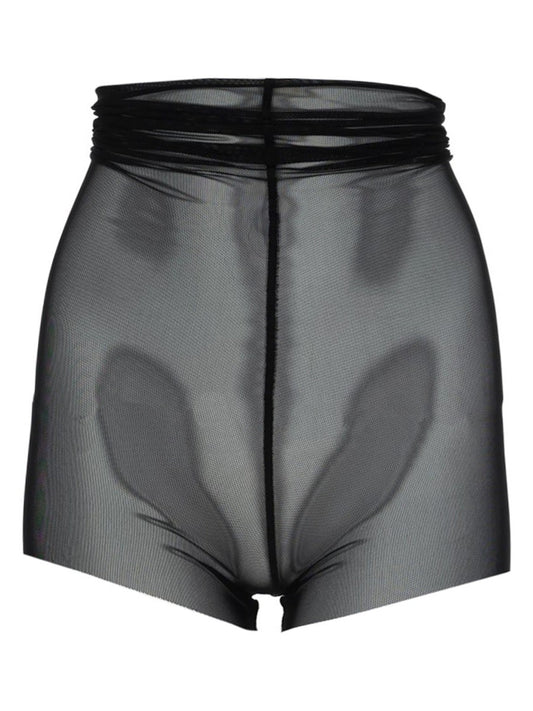 SEMI-TRANSPARENT HIGH-WAISTED SHORTS