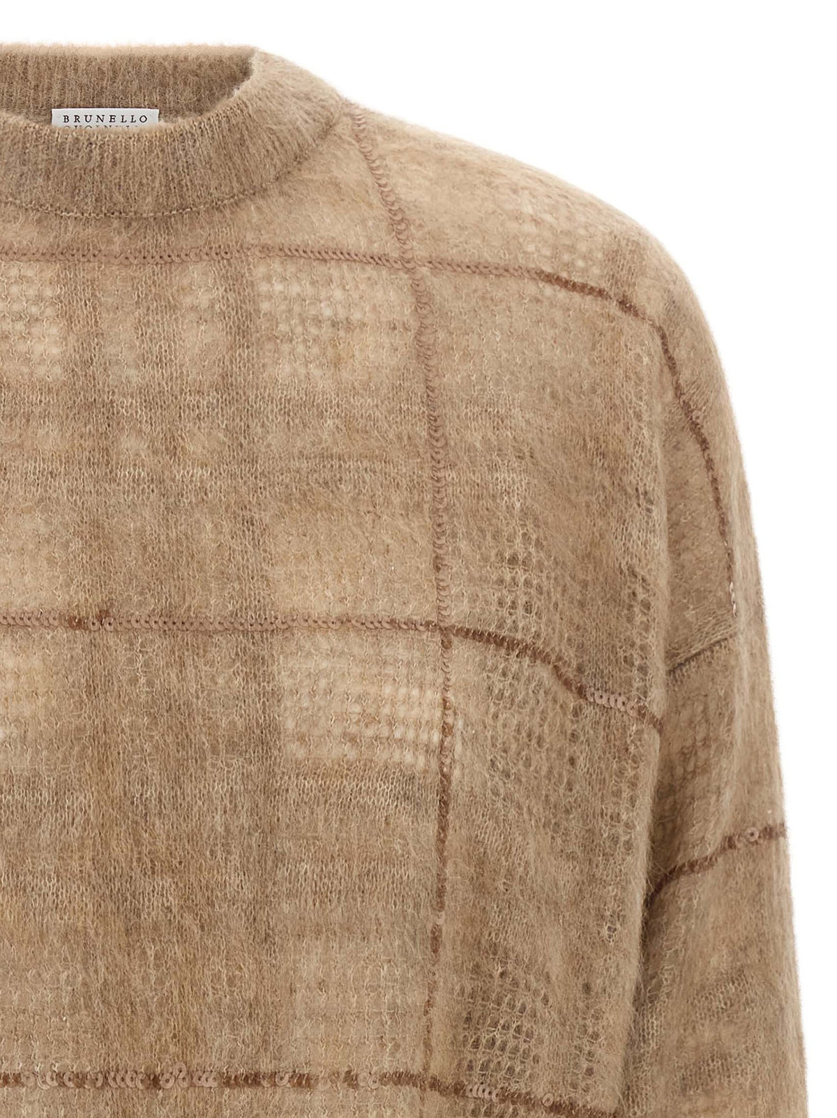 Sequin check sweater