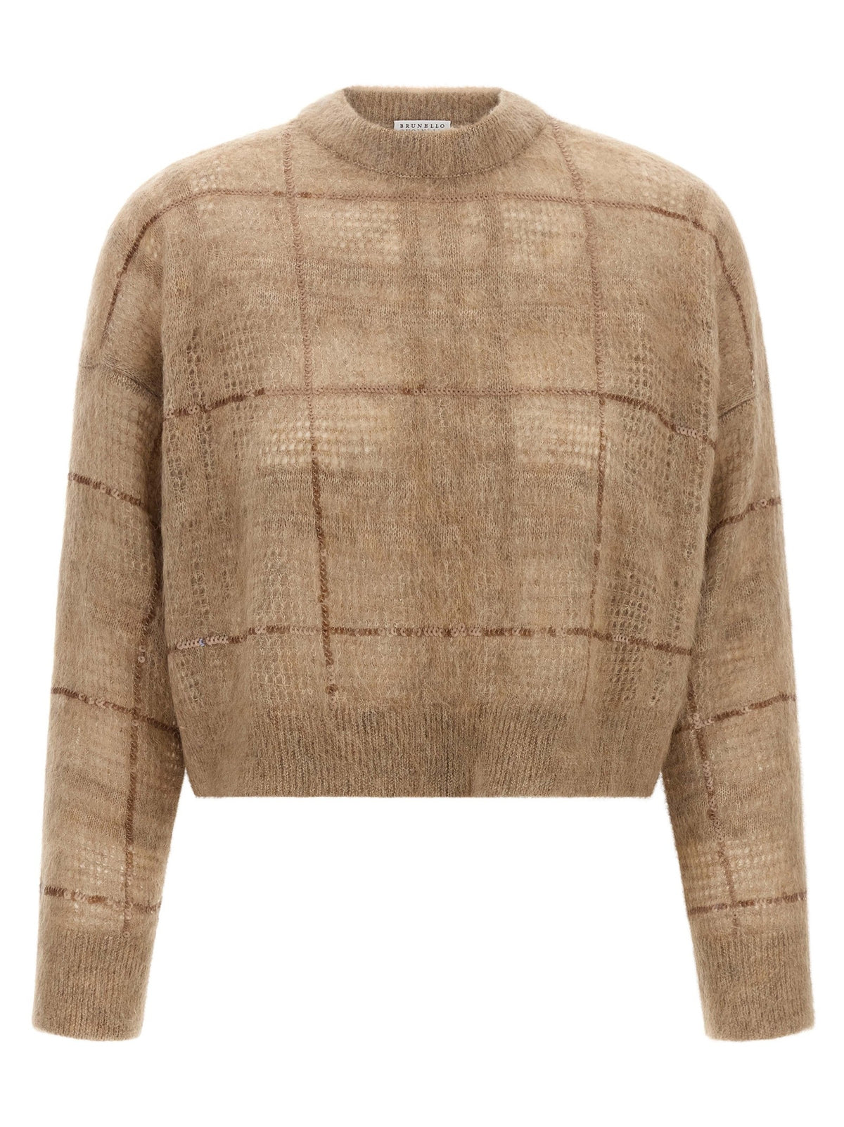 Sequin check sweater