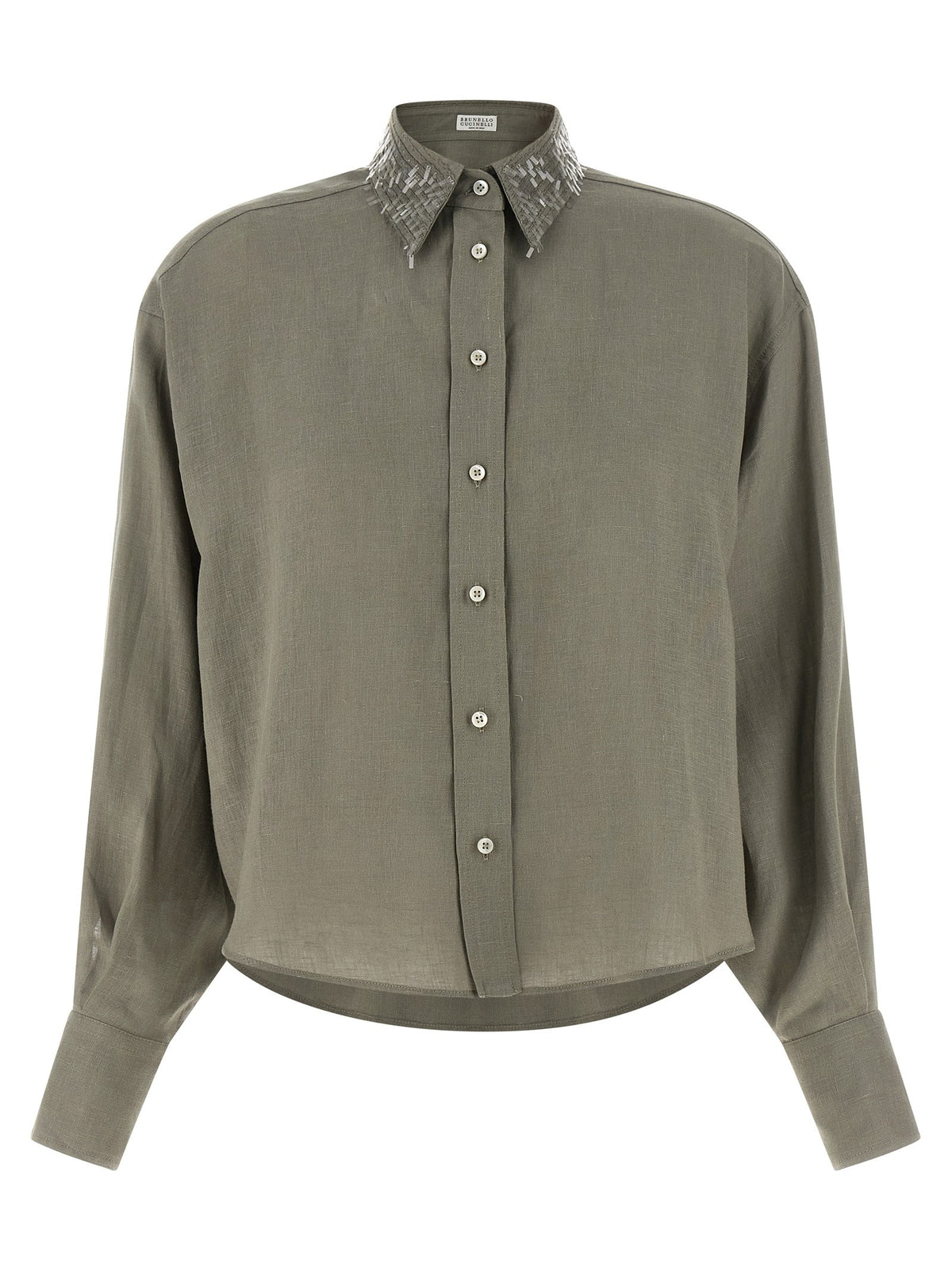 Sequin collar shirt
