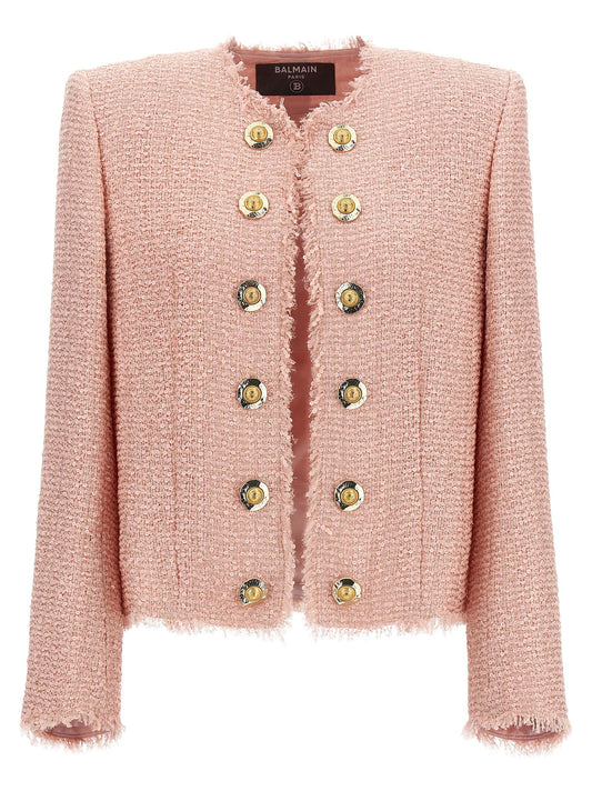 Sequin tweed blazer