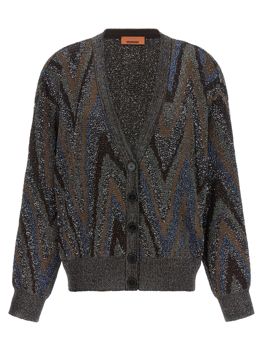 Sequin zigzag cardigan