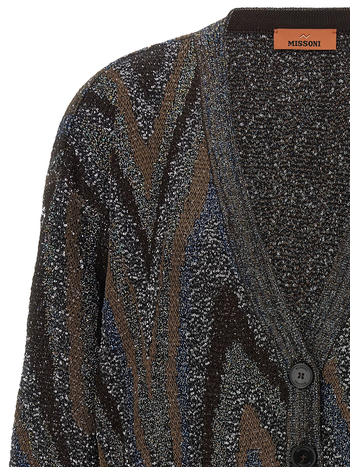 Sequin zigzag cardigan