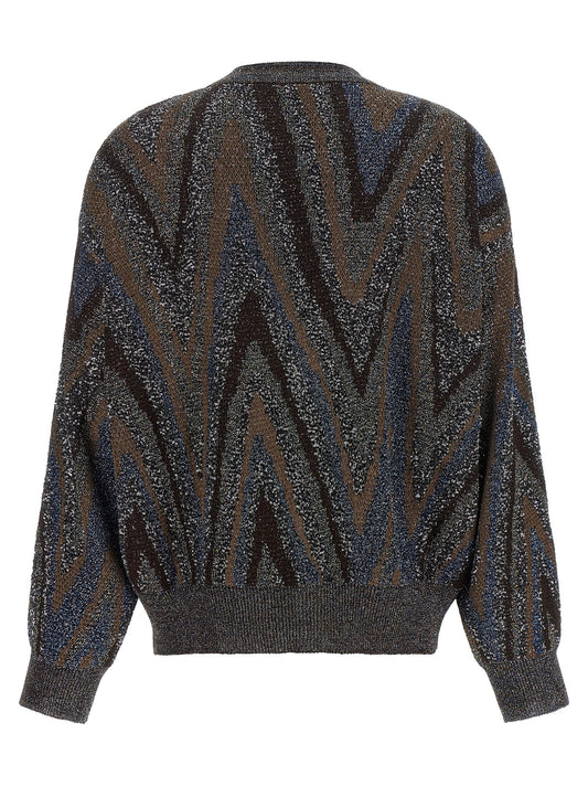 Sequin zigzag cardigan