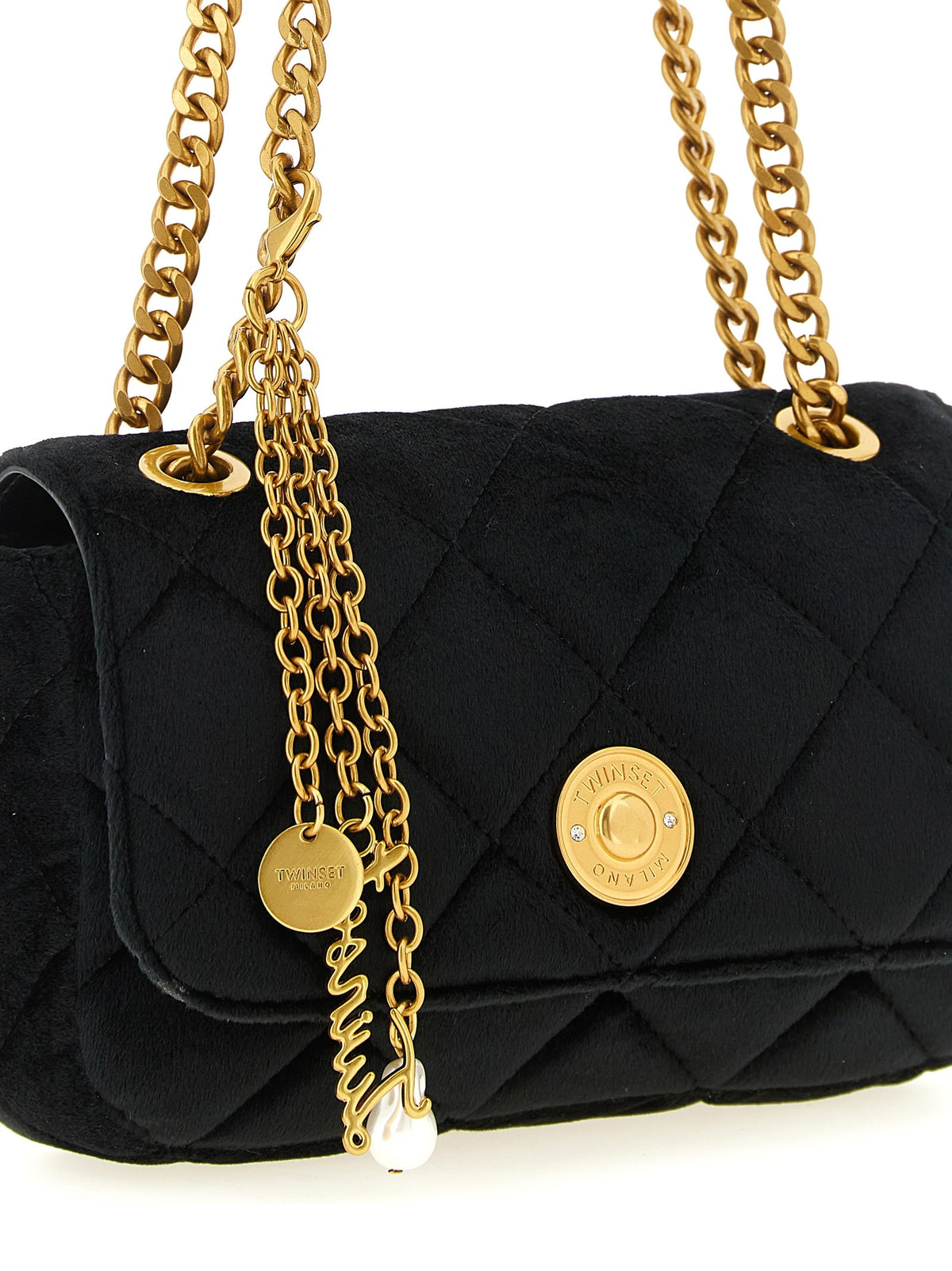 Shaved velvet shoulder strap